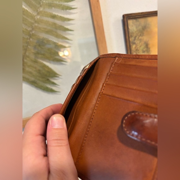 Vintage Coach British Tan Glove Tanned Leather Checkbook Wallet 80s 90s USA - Picture 5 of 6